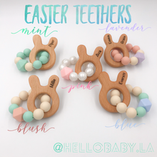 Engraved & Personalized Mini Bunny Easter Silicone Teethers