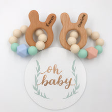 Engraved & Personalized Mini Bunny Easter Silicone Teethers